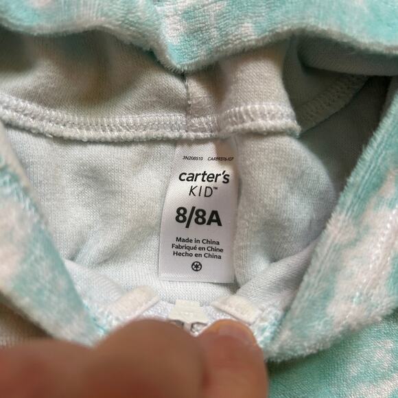 Carter's Girls Terry Cloth Hooded Romper Size 8 - Picture 4 of 5